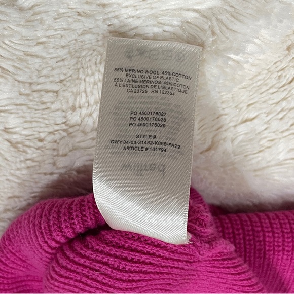 SOLD Montpellier Waist Turtleneck Wool Sweater in Vital Pink - Picture 5 of 5